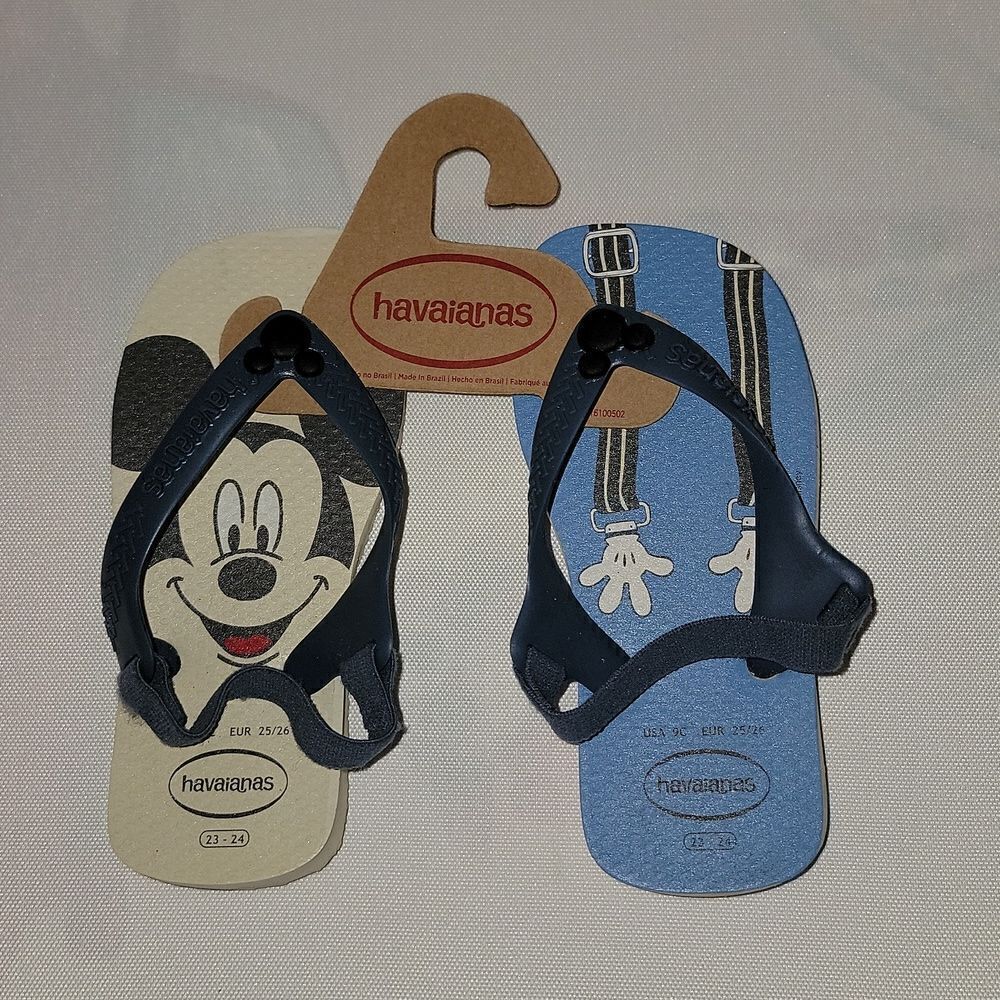 New Havaianas Disney Mickey Mouse Flip Flops Size 9C